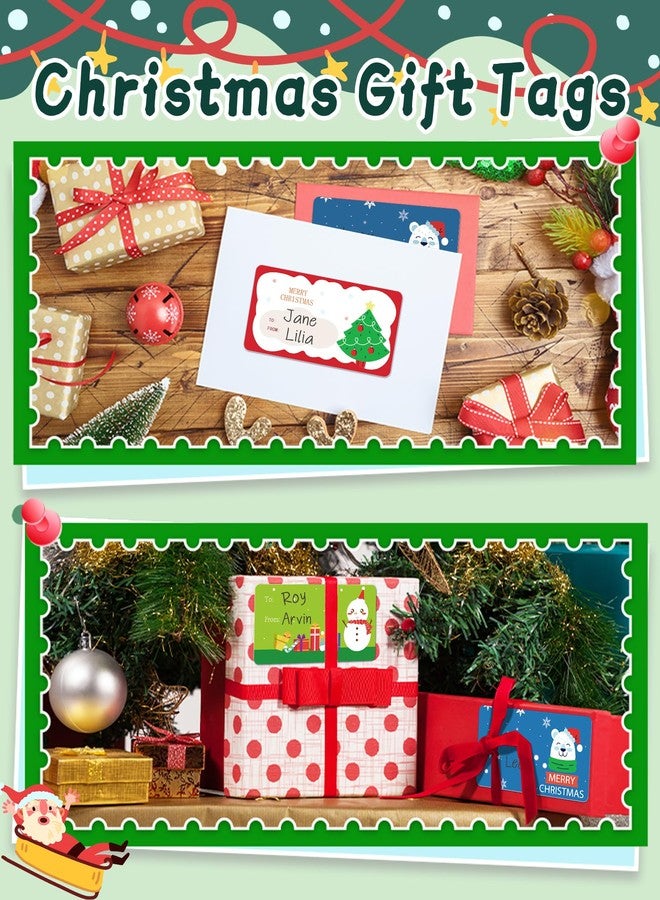 Oomloid 500 Pcs Christmas Gift Tags Stickers for Christmas Presents, Wrapping Paper, Christmas Name Stocking Tags Christmas Labels Stickers for Christmas Gifts Bags Presents Decorations - Image 2